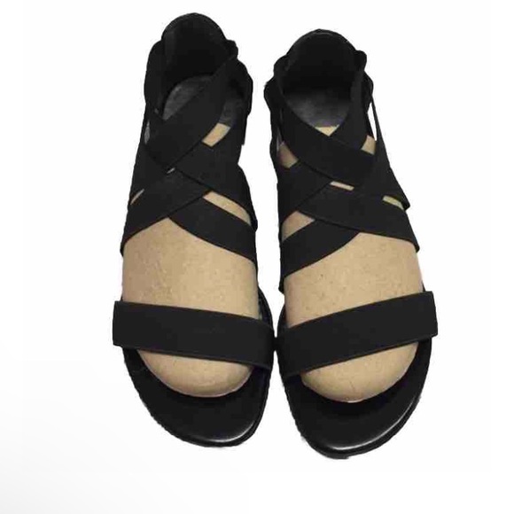 Stuart Weitzman Experience Elastic Strap Gladiator Black Sandals 7.5 Spain - Picture 2 of 7